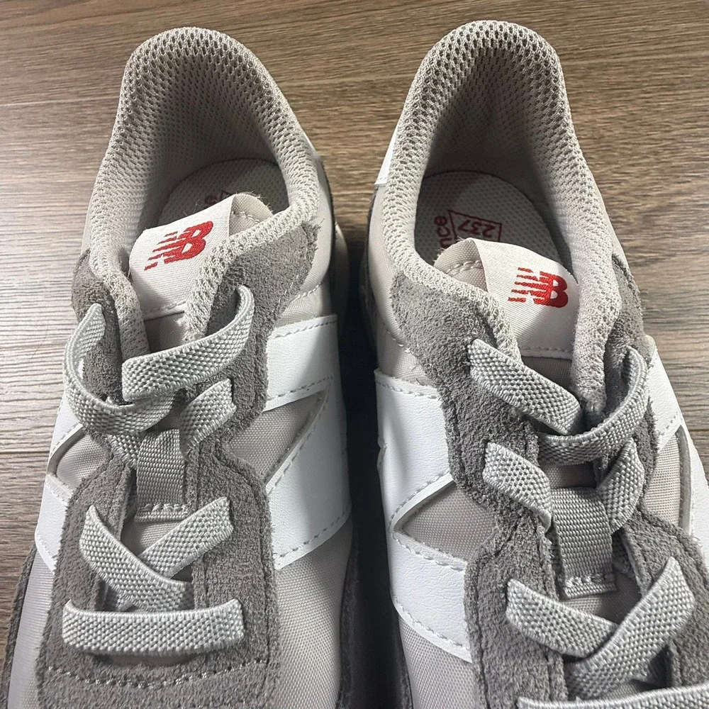 New Balance 237 Youth Sneakers Gray White Elastic Laces Lifestyle School Neutral